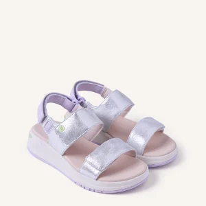 Sandalia Alemana De Piel Brillante Con Velcro GIOSEPPO