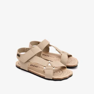 Sandalia Alemana De Piel Con Velcro B&W
