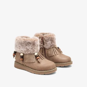 Botines Marrones Con Flecos Y Pelo CONGUITOS