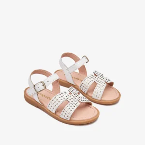 Sandalia De Piel Con Hebilla Corazones Dorados CONGUITOS