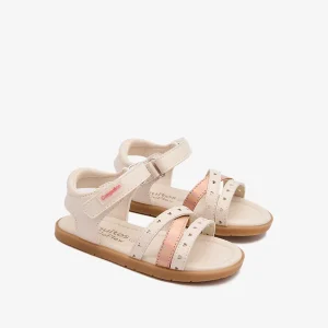 Sandalias De Piel Con Velcro De Tiras Corazones CONGUITOS